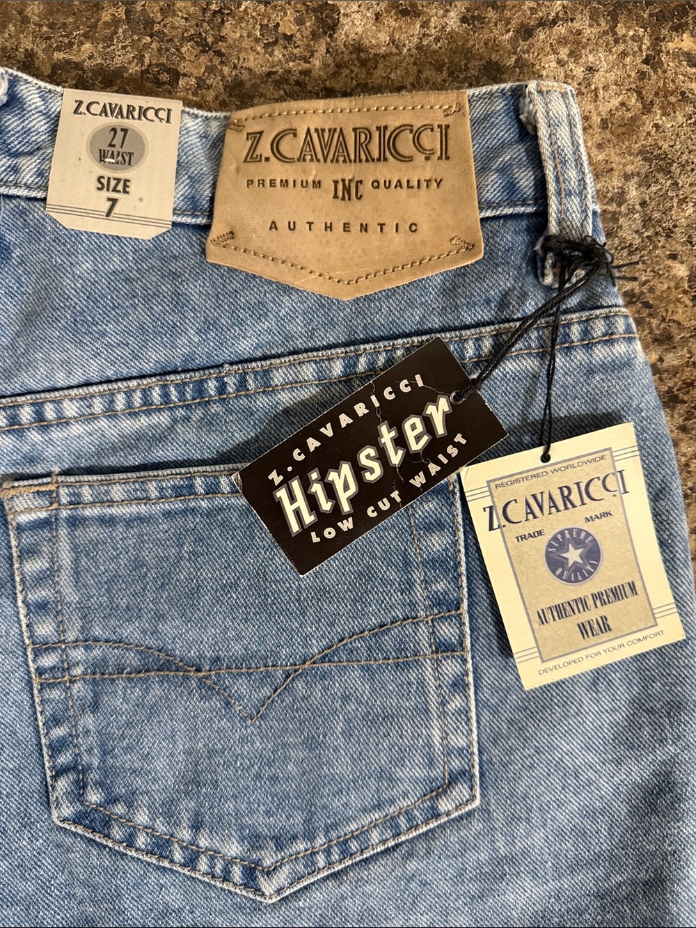 Z. Cavaricci Vintage Y2K Hipster Low Rise Medium Wash Denim Shorts Sz 27 NWT! - Picture 15 of 15